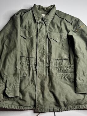 50s Vintage Military Coat Mens Small Short Green Cotton OG-107 Field USATC Armor